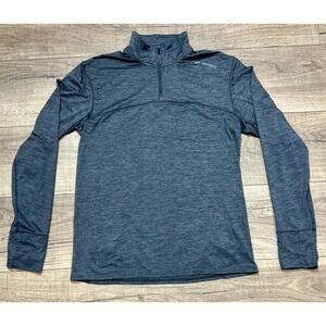 Brooks Active Jacket Mens Fleece Sz Small - Fleece Warm 1/4 Zip Gray!